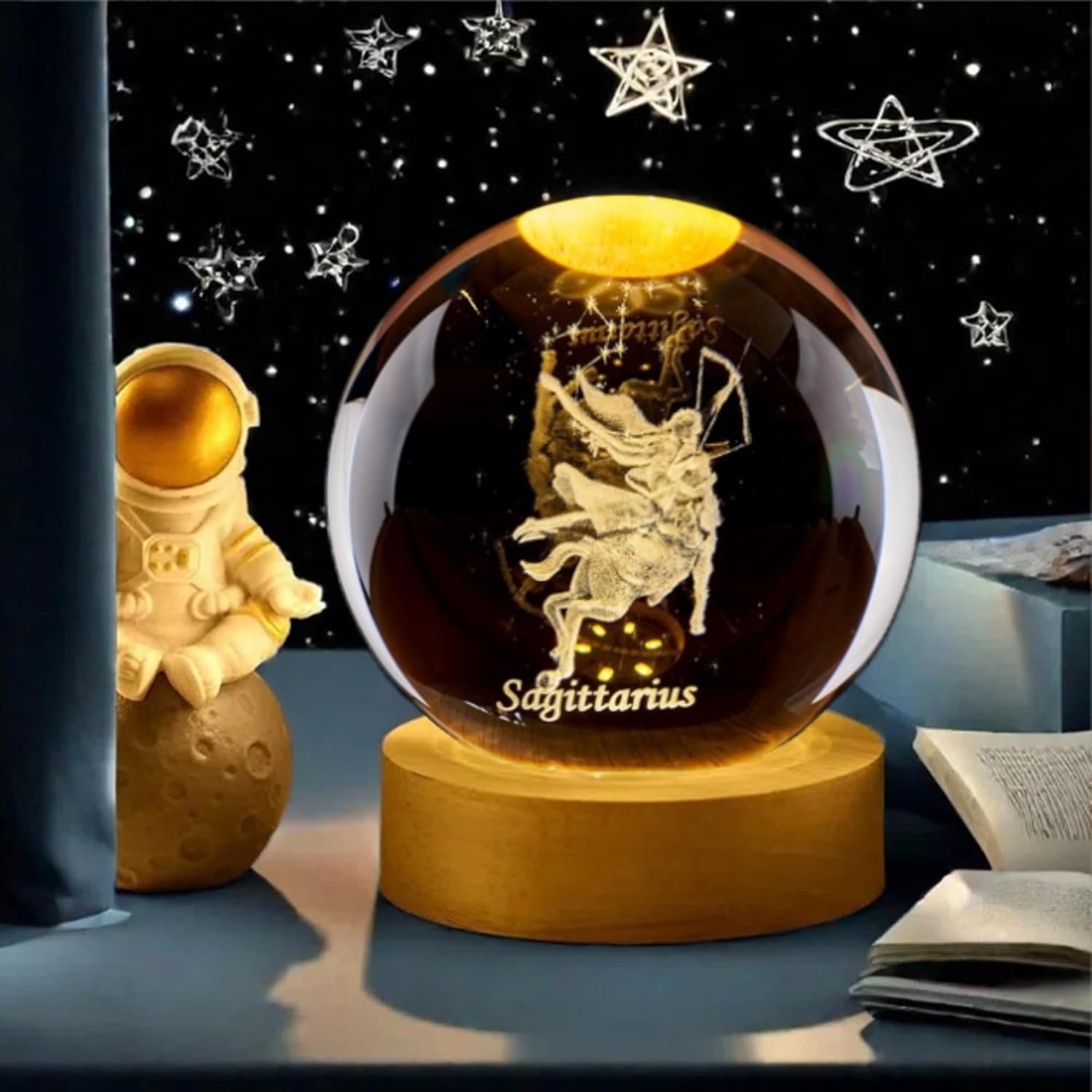 3D Sagittarius Crystal Ball wi - đánh giá và giá Paper Weight Crystal