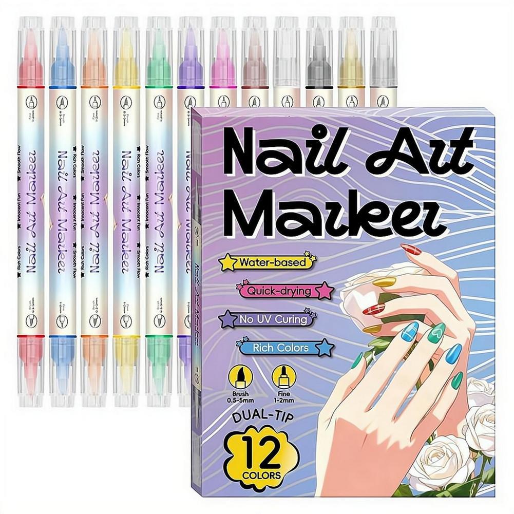 12/24 Colors Dual Tip Nail Art - đánh giá và giá Correction Pen Fine